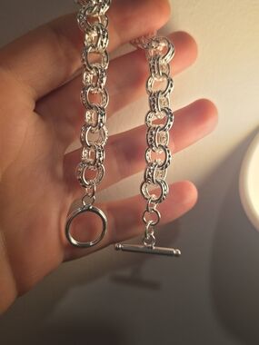 Silver Plated Twisted Rope Link Bracelet - Women's Jewelry 8"